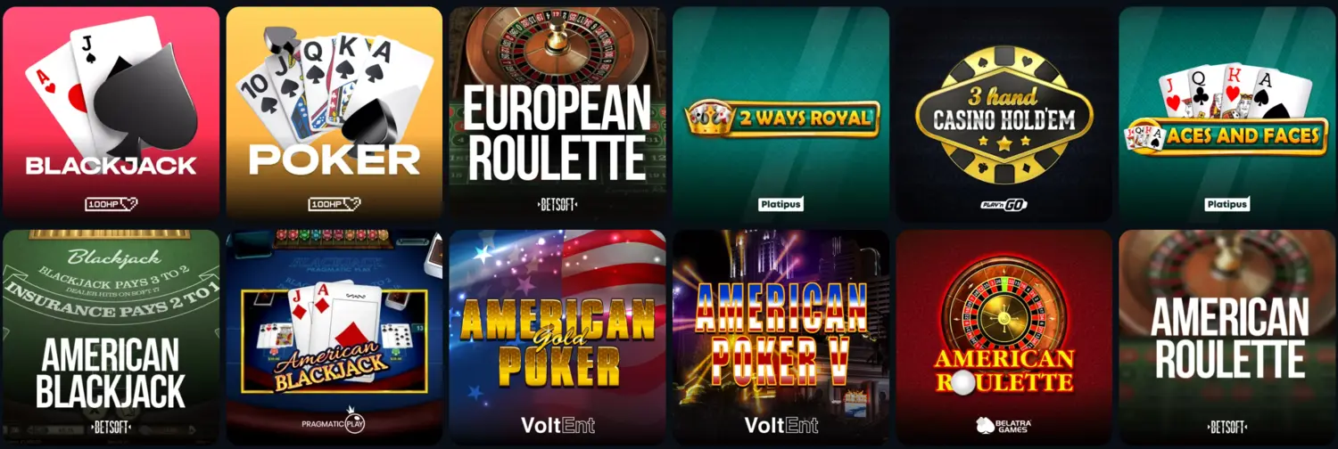 Spinalto Casino Tafelspellen